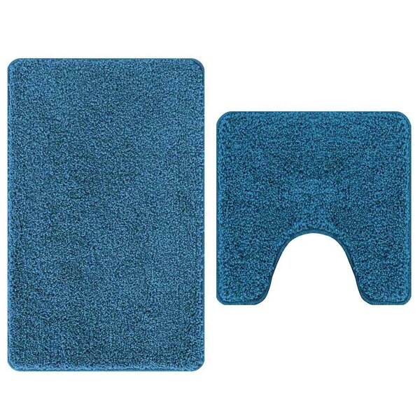 vidaXL Ensemble de tapis de bain antidérapants 2 Pièces Bleu PP