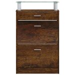 vidaXL Armoire à chaussures Chêne fumé 63x24x104 cm Bois d'ingénierie