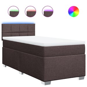 vidaXL Sommier à lattes de lit avec matelas Marron foncé 100x200 cm