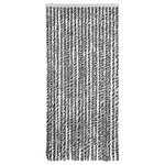 vidaXL Rideau anti-mouches gris et noir et blanc 90x220 cm chenille