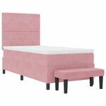 vidaXL Lit à ressorts avec matelas Rose 90 x 190 cm Velours