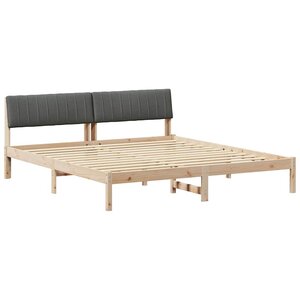 vidaXL Cadre de lit avec tête de lit marron et gris foncé 180 x 200 cm