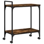 vidaXL Chariot de cuisine chêne fumé 60 5x31x72 5 cm bois d'ingénierie