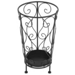 vidaXL Porte-parapluie Style vintage Métal 26 x 46 cm Noir