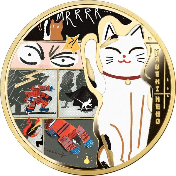 Pièce de monnaie en Argent 2 Dollars g 31.1 (1 oz) Millésime 2026 MANEKI-NEKO