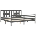 vidaXL Cadre de lit sans matelas gris 200x200 cm bois massif