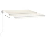 vidaXL Auvent automatique avec capteur de vent et LED 400x300 cm Crème