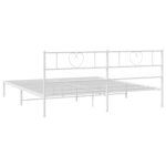 vidaXL Cadre de lit métal sans matelas et tête de lit blanc 193x203 cm
