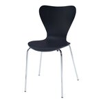 Lot de 4 chaises de salle à manger moderne design robuste noir / chrome 03_0009814