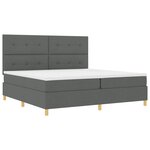 vidaXL Lit à ressorts avec matelas Gris foncé 200 x 200 cm tissu