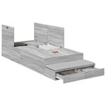 vidaXL Cadre de lit avec rangement Gris Sonoma 90 cm Bois d'ingénierie