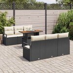 vidaXL Ensemble de canapé de jardin 7 Pièces Noir Poly rotin