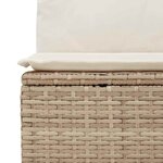 vidaXL Ensemble de canapé de jardin 11 Pièces Beige et blanc polyrotin