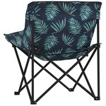 vidaXL Chaise de camping avec poche pliable lot de 2 motif de feuille
