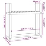 vidaXL Support bois de chauffage Marron miel 110x35x108 5 cm Bois pin