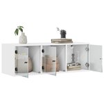 vidaXL Armoire murale avec portes en verre blanc 102x37x35 cm