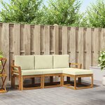 vidaXL Ensemble de canapés d'extérieur 4 pc Naturel et Crème