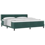 vidaXL Lit à ressorts avec tête de lit Vert foncé 200 x 200 cm Velours