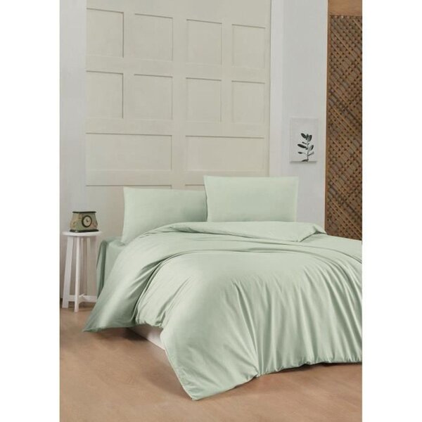 Parure de lit - housse de couette 220 x 240 + 2 taies d'oreiller 60 x 60 coton renforcé - Vert