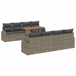 vidaXL Ensemble de canapé de jardin avec coussin 7 Pièces Gris