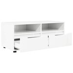 vidaXL Meuble TV Blanc brillant 100 x 48 x 43 cm Bois d'ingénierie