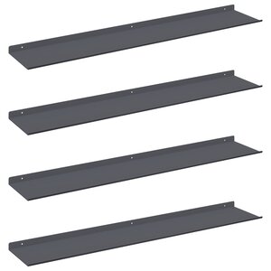 vidaXL Étagère flottante 4 Pièces Anthracite 100 x 18 x 2 5 cm Acier