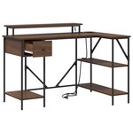 vidaXL Bureau Chêne marron 120 x 79 x 86.5 cm Bois d'ingénierie
