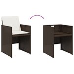 vidaXL Ensemble à manger de jardin et coussins 7 Pièces marron rotin