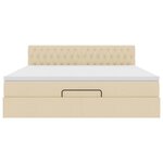 VidaXL Cadre de lit ottoman avec matelas crème 160x200 cm tissu