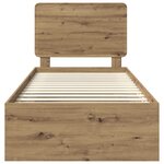vidaXL Cadre de lit Chêne artisan 75 x 190 cm Bois de pin massif