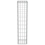 vidaXL Mur à gabion avec couvercles Acier galvanisé 20 x 20 x 100 cm
