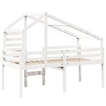 vidaXL Lit haut avec toit blanc 90x200 cm bois de pin massif