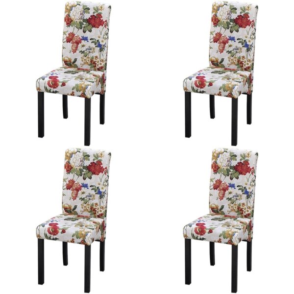 vidaXL Chaises à manger lot de 4 multicolore tissu