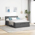 vidaXL Lit ottoman avec matelas gris foncé 140x200 cm tissu