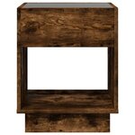 vidaXL Table de chevet avec LED infini chêne fumé 40x40x50 cm