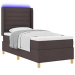 vidaXL Lit à ressorts avec matelas Marron 80 x 200 cm tissu