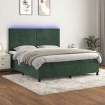 vidaXL Sommier à lattes de lit avec matelas LED Vert foncé 160x200 cm