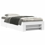 vidaXL Cadre de lit sans matelas blanc 90x200 cm bois d'ingénierie