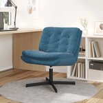 vidaXL Fauteuil relaxant pivotant Bleu 63 x 75 x 76 cm Velours
