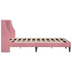 vidaXL Cadre de lit avec tête de lit Rose 140 x 190 cm Velours