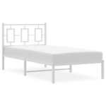 vidaXL Cadre de lit métal avec tête de lit blanc 90x190 cm
