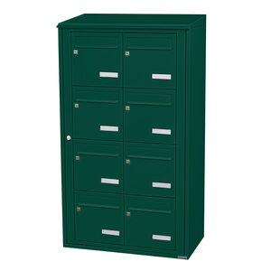 Bloc collectif Leabox 2x4 grade 3 simple face Extérieur fixation murale Vert mousse RAL 6005 finition brillante