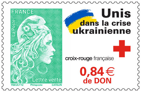 Timbre - Unis dans la crise ukrainienne - Lettre verte