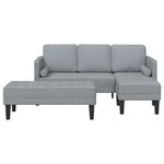 vidaXL Ensemble de canapé 2 pièces avec coussins en tissu gris clair
