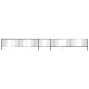 vidaXL Clôture de jardin avec dessus en cerceau Acier 11 9x1 2 m Noir