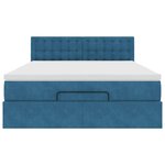 vidaXL Cadre de lit ottoman avec matelas bleu foncé 140x200 cm velours