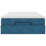 vidaXL Lit ottoman avec matelas bleu foncé 120x190 cm velours