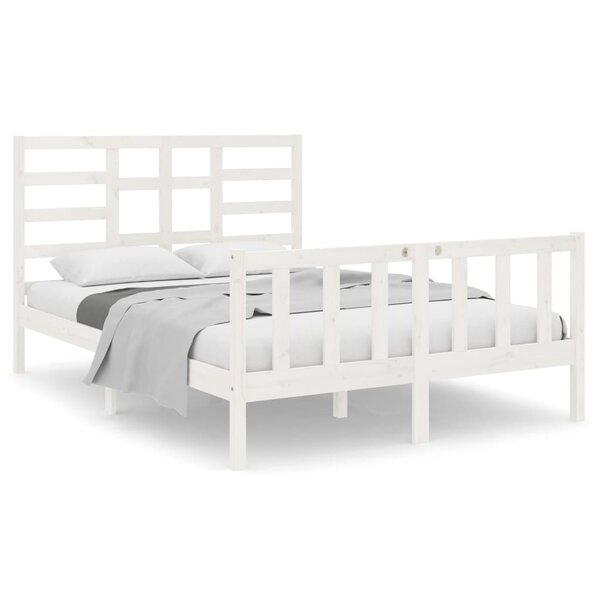 vidaXL Cadre de lit sans matelas blanc bois massif 120x190 cm