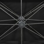 vidaXL Parasol de jardin déporté avec double dessus noir 400 x 300 cm