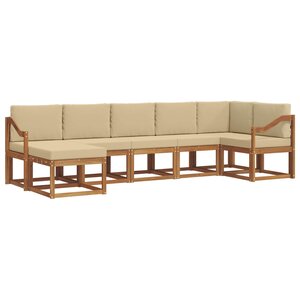 vidaXL Ensemble de canapés d'extérieur 7 Pièces Naturel et Beige